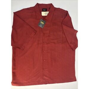 Haggar Work to Weekend Red Short Sleeve Button Down Shirt 2X NWT